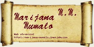 Marijana Mumalo vizit kartica